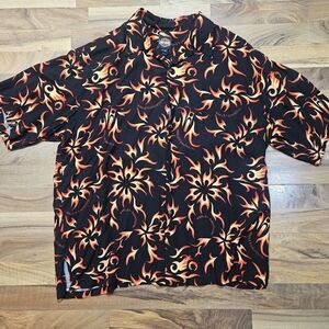 Harley-Davidson Flame Print Button Shirt XXL Made in USA
